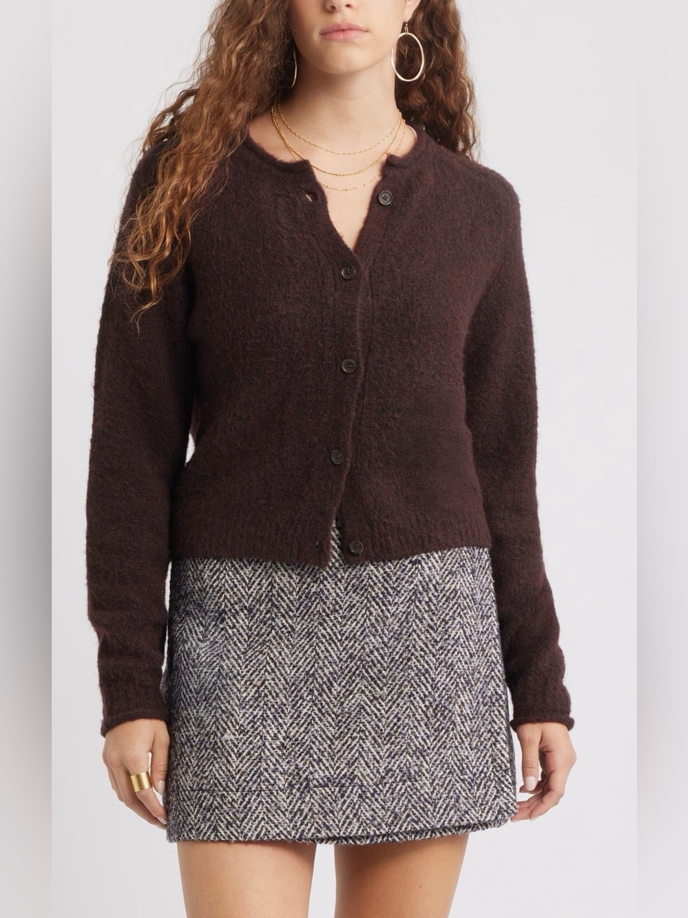 NEW…Treasure & Bond Rolled Crewneck Cardigan